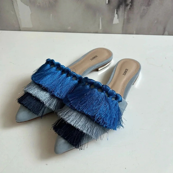 ! Schutz Slides Blue Ombre Eddy sz 7.5 - Picture 1 of 6